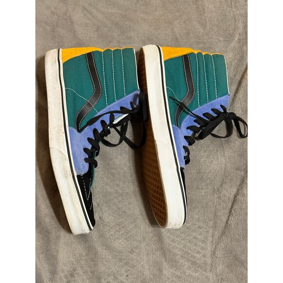 VANS Sk8-Hi Mix & Match Mens SZ 13 C0926 Canvas & Suede Yellow Blue Green Black - Picture 5 of 9